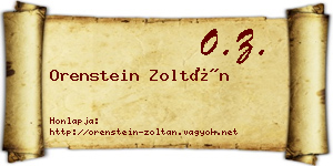 Orenstein Zoltán névjegykártya